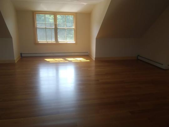 White oak floor with satin finish