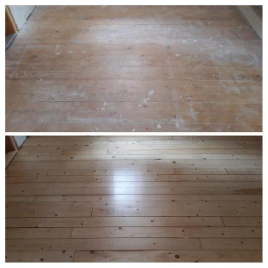 Before and after, pine natural